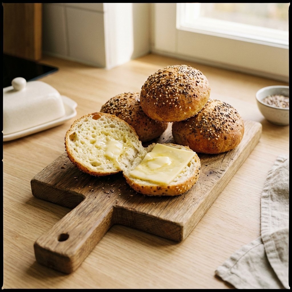 Keto-frallor med smör och ost på skärbräda