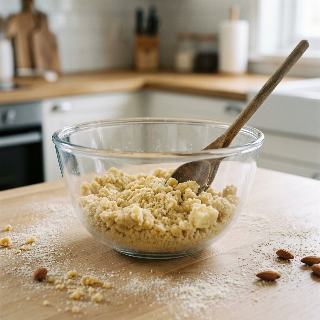 Keto pajbottendeg i skål redo att tryckas ut i form