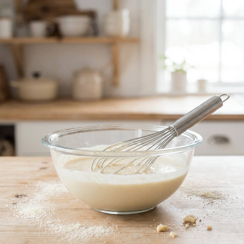 Keto pannkakssmet i glasskål med visp