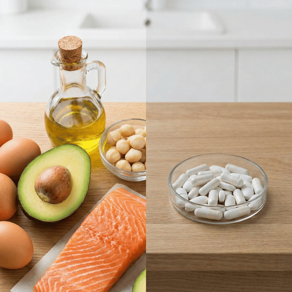 Naturlige keto-livsmedel vs kosttillskott