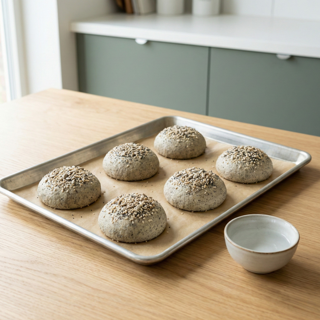 Keto frallor formet på bakplåtspapper klar for ovnen