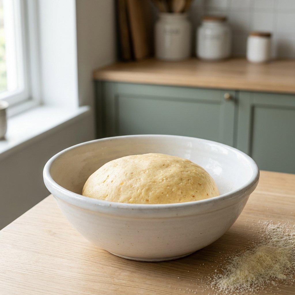 Fathead-deg i skål – slät och elastisk textur