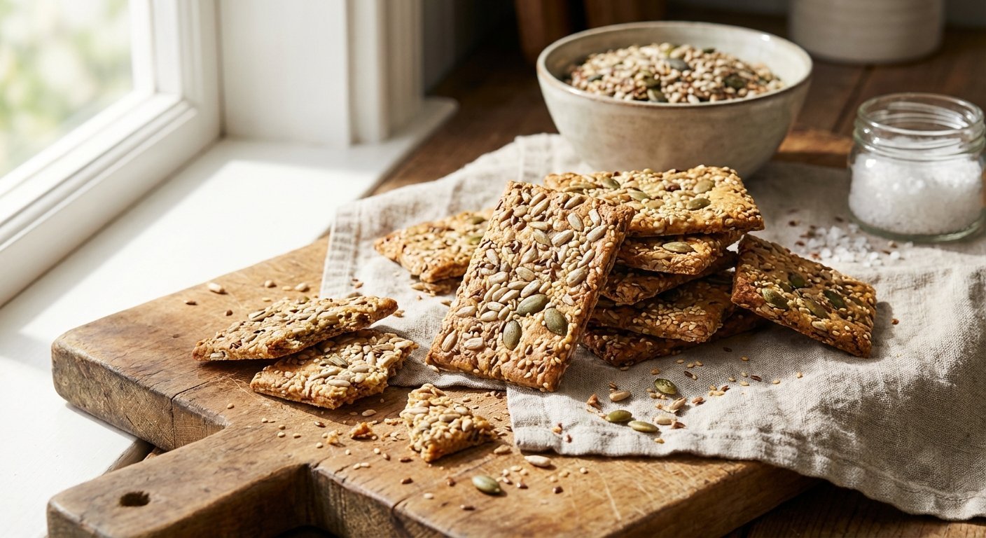 Keto fröknäcke - krispigt hembakat knäckebröd med frön