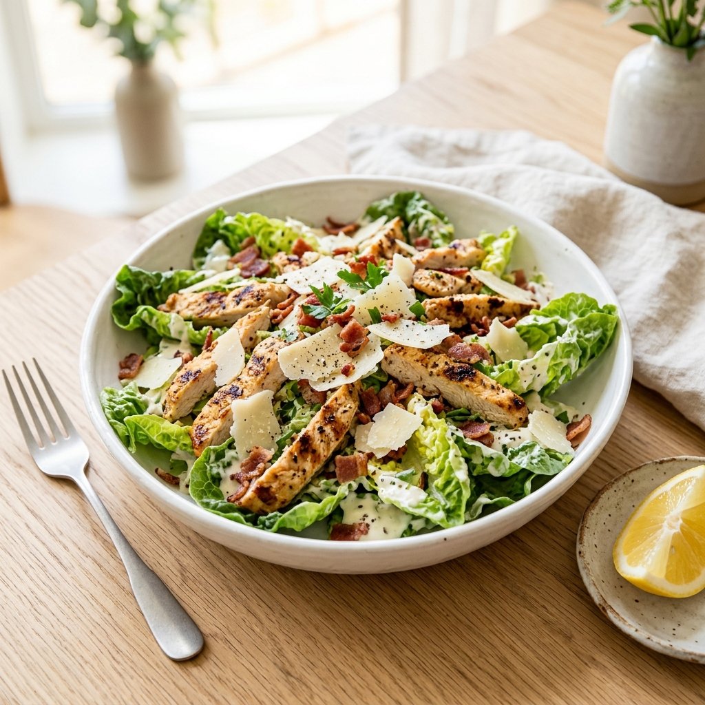 Keto caesarsallad med kyckling