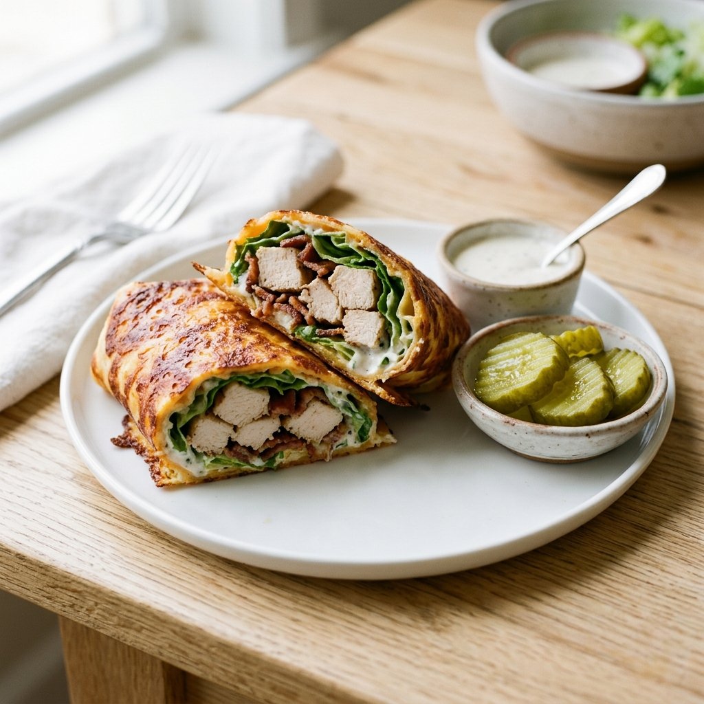 Keto kyckling-bacon-ranch wrap