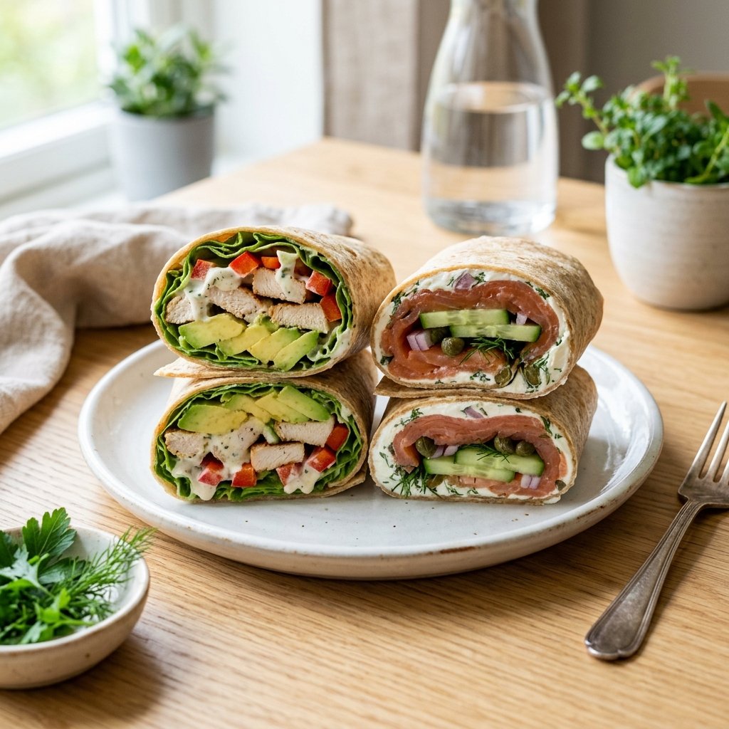 Fyllda keto-tortillas och wraps